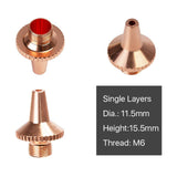 Cloudray (B Type 3D M6 Cutting Nozzles) Single Layer D11.5 H15.5 M6 Caliber 1.0-2.0mm - Cloudray Laser