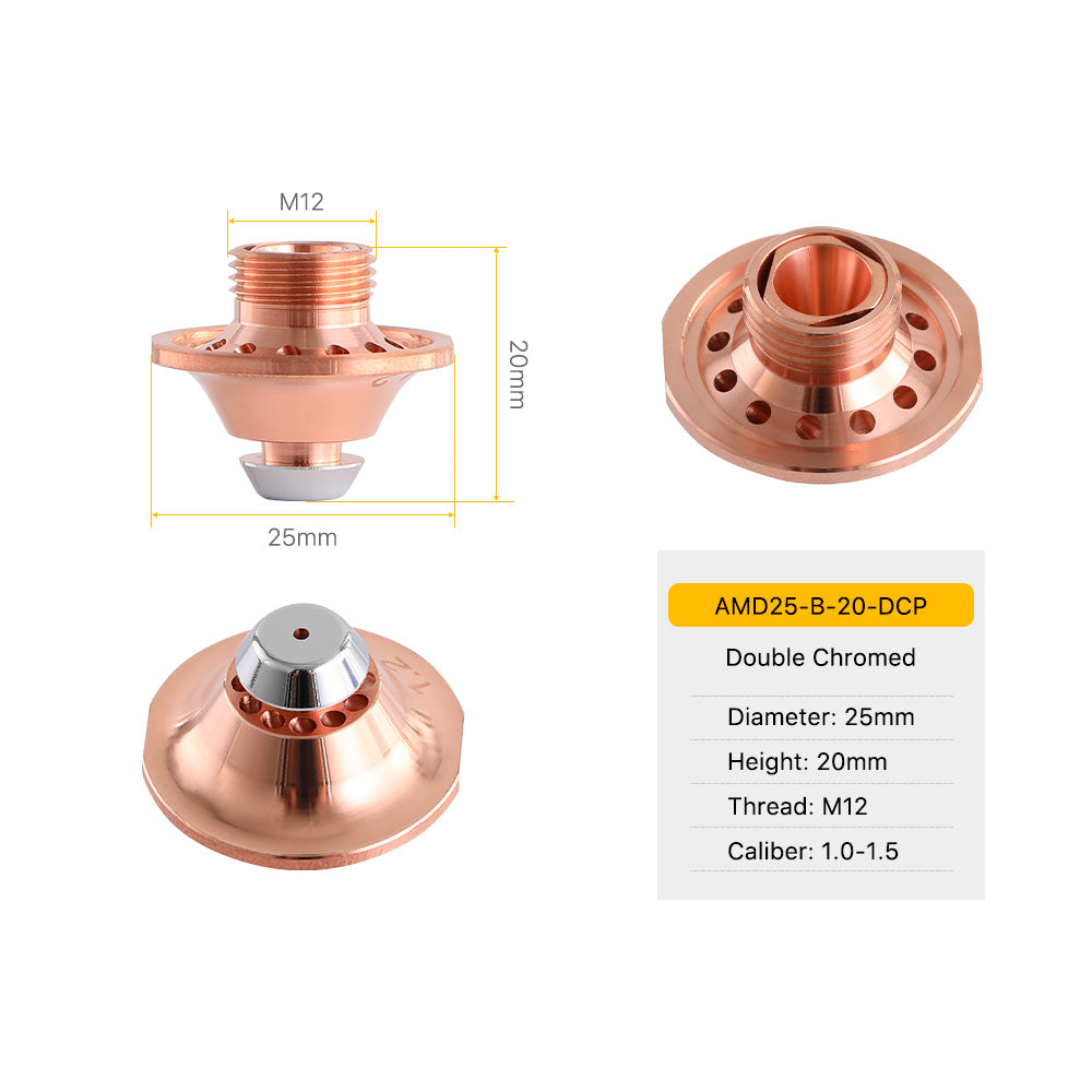 Cloudray AMD B Type Chrome-plated Laser Cutting Nozzles