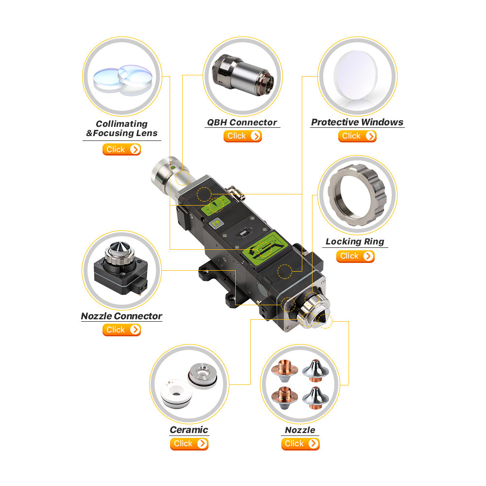 Cloudray AMD A Type Chrome-plated Laser Cutting Nozzles D25 H20 M12