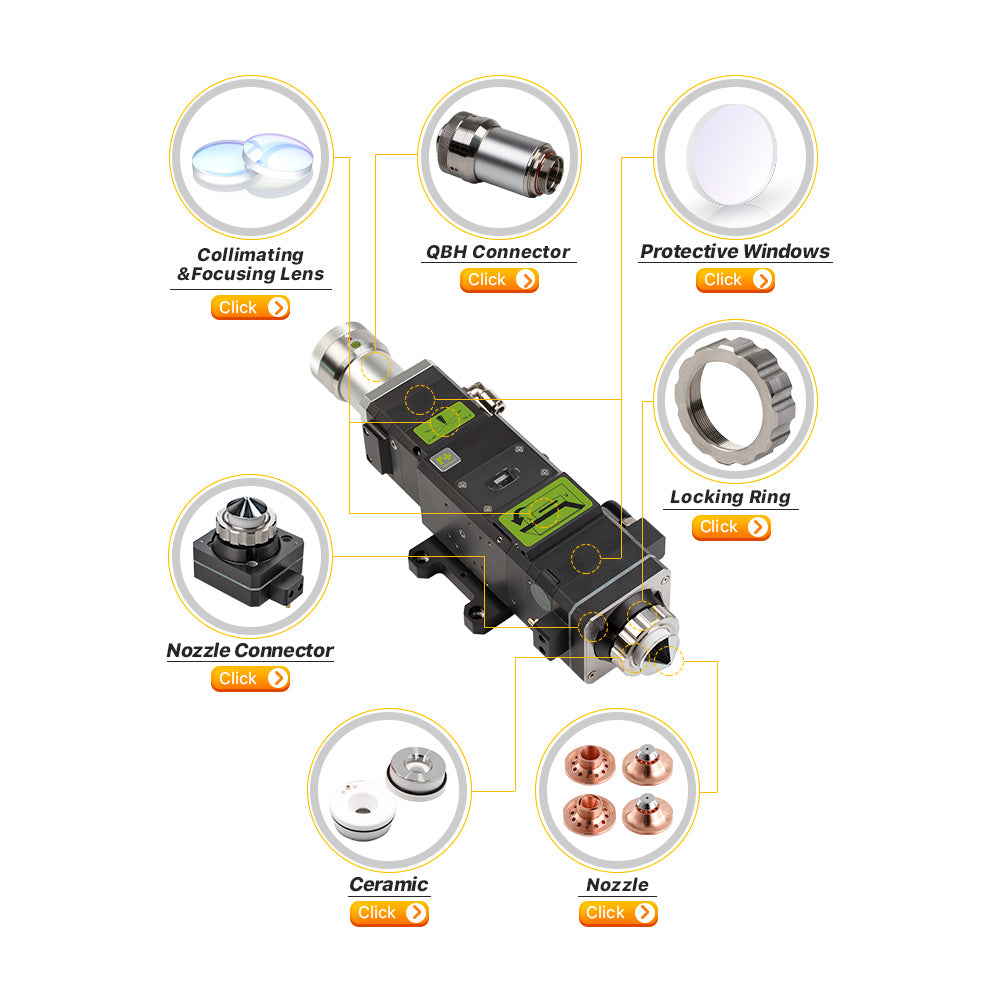 Cloudray AMD B Type Chrome-plated Laser Cutting Nozzles