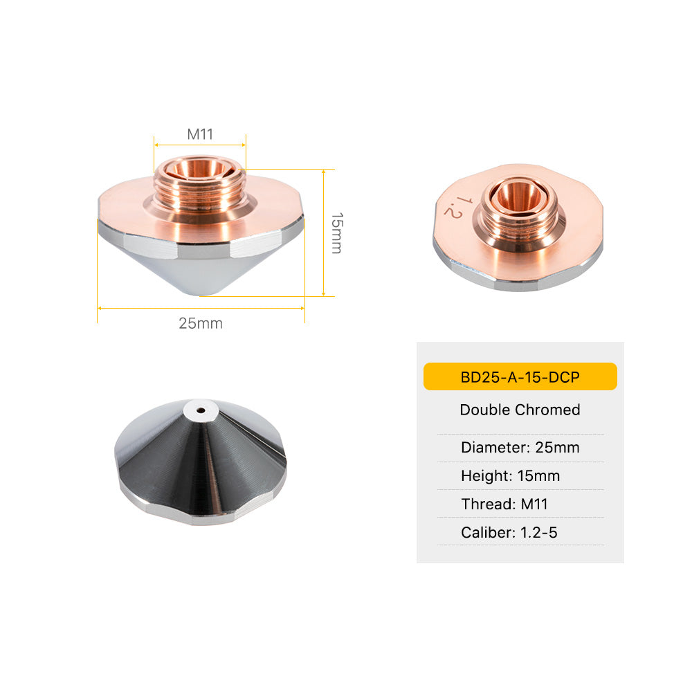 Cloudray BD Series Laser Cutting Nozzles D25 H15 M11