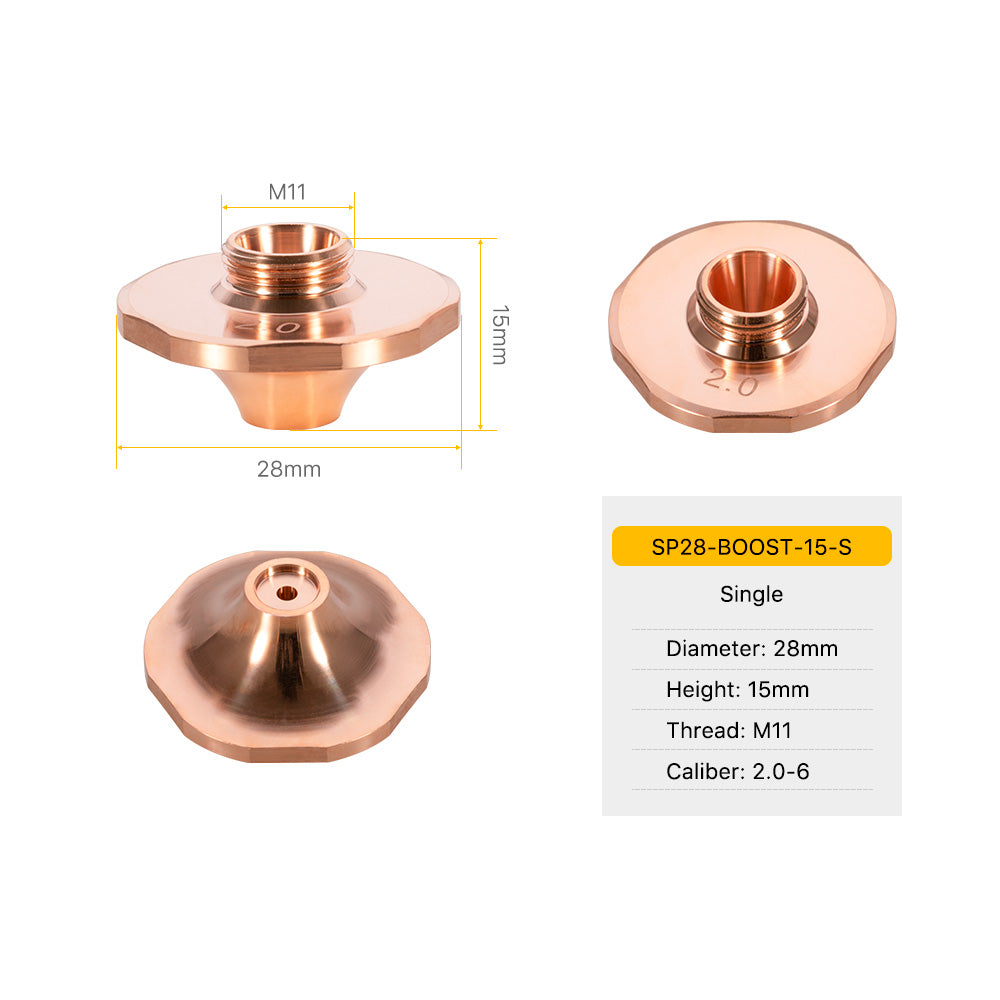 Cloudray SP Series Boost Type Laser Nozzles D28 H15 M11