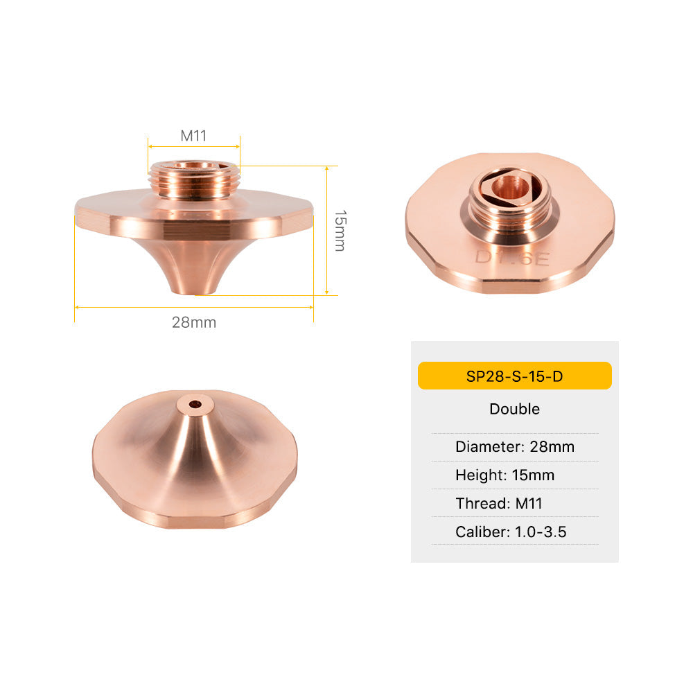 Cloudray SP Series S Type Laser Nozzles D28 H15 M11