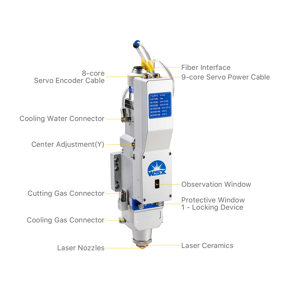 Cloudray 0-3kW WSX NC30E Autofocus Fiber Laser Cutting Head