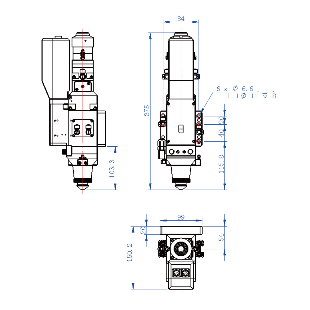 Cloudray 0-3kW WSX NC30E Autofocus Fiber Laser Cutting Head