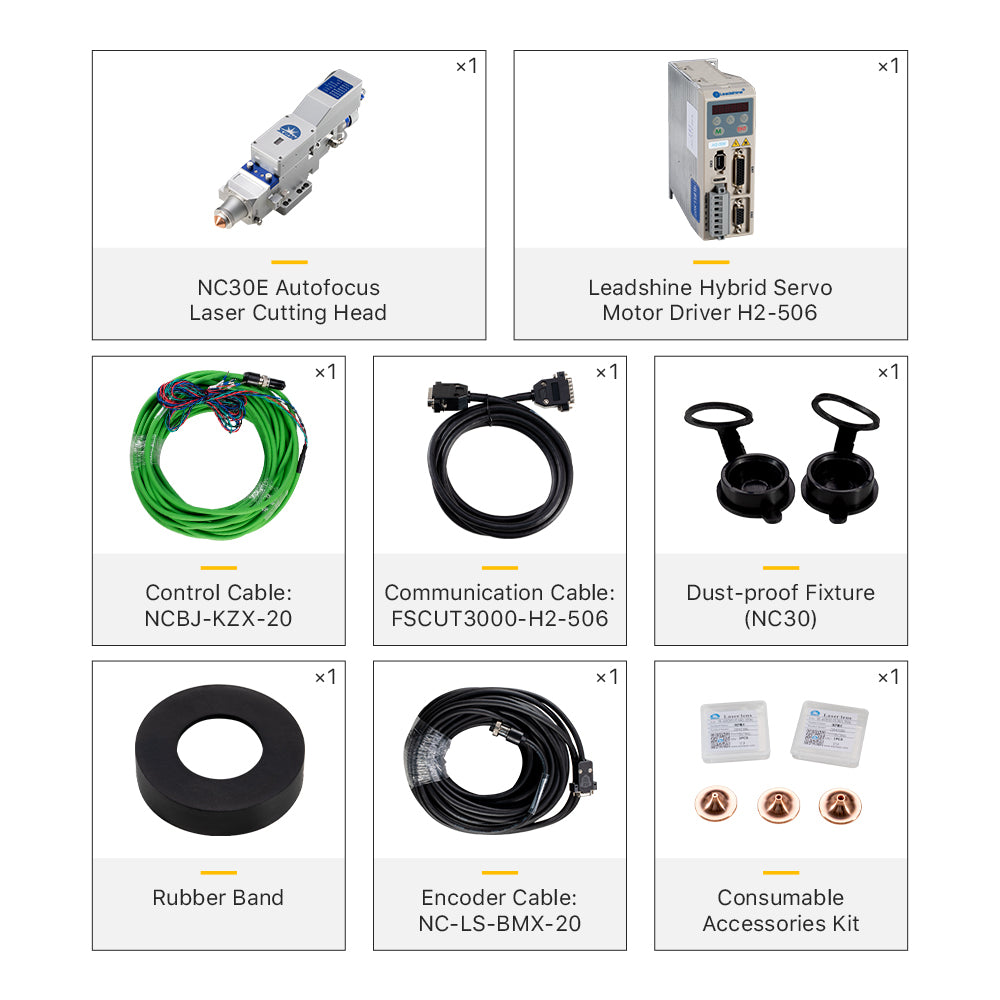 Cloudray 0-3kW WSX NC30E Autofocus Fiber Laser Cutting Head