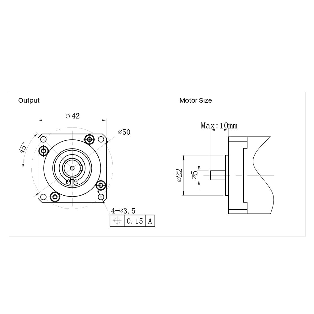 Cloudray Nema17 Planetary Gearbox HPR42 Motor Reducer Square