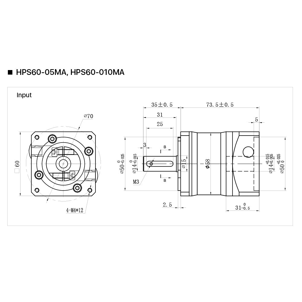 Cloudray Nema23 Planetary Gearbox HPS60 Round Motor Reducer for 60 Servo Motor