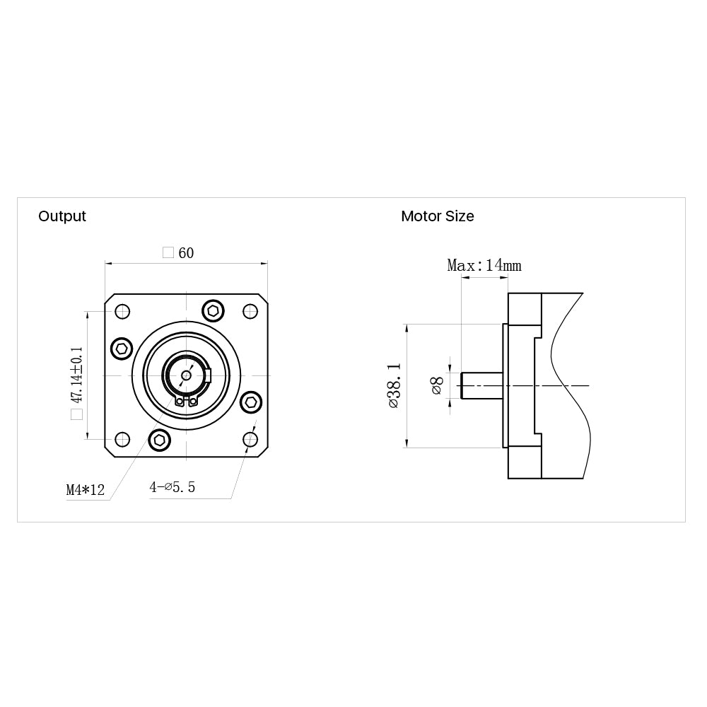 Cloudray Short Style Nema 23 planetary Gearbox Motor Reducer