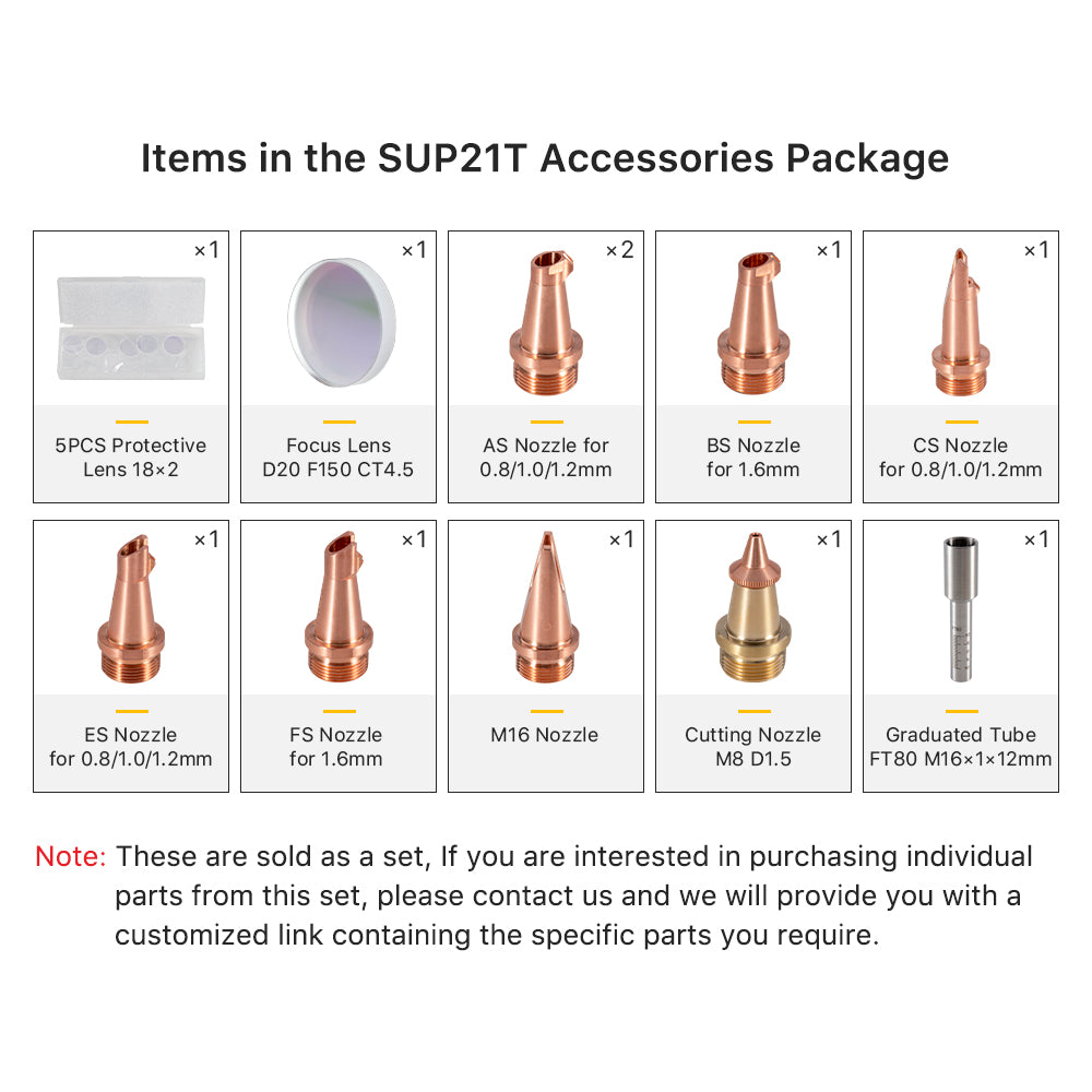 Cloudray Original Accessories Set for SUP20S & SUP21T Welding Head