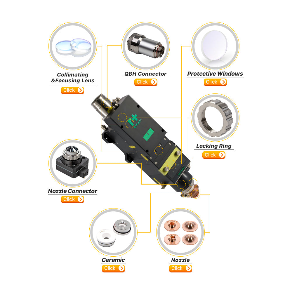 Cloudray D Type Original Raytools Laser Single Layer Nozzle Caliber 1.6-7.0 For BS04K/BM114/BM114E/BM115 3.0/BM115E/BM06K/BS08K