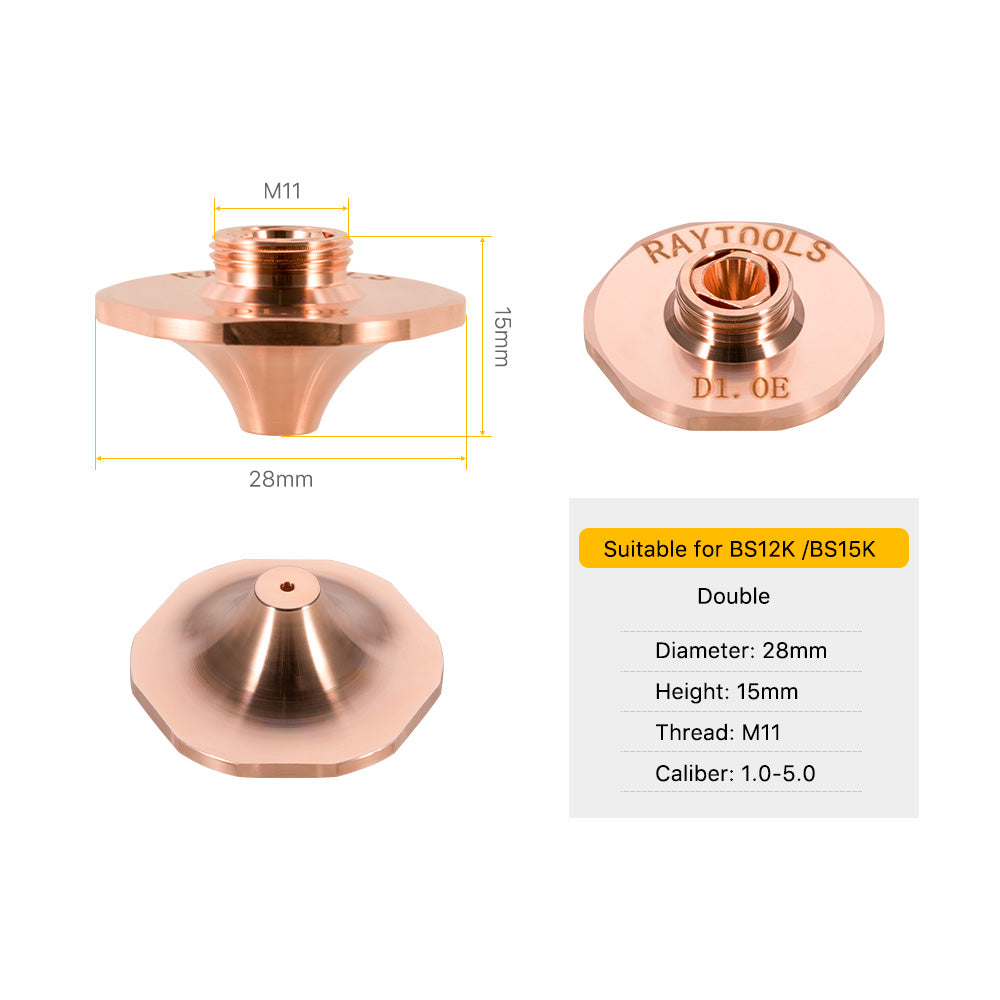 Cloudray B Type Original Raytools Laser Nozzle D28 H15 M11