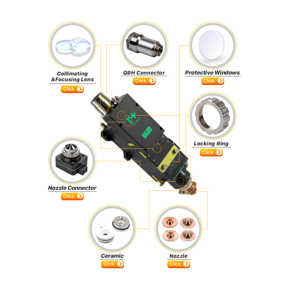 Cloudray A Type Original Raytools Laser Single Layer Nozzle Caliber 1.2-2.5 For BS12K/BS15K