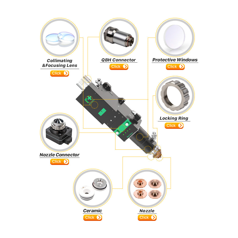 Cloudray C Type Original Raytools Laser Single Layer Nozzle Caliber 1.5-7.0 For BS20K