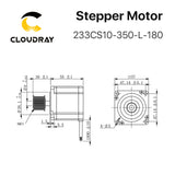 Cloudray 3 Phase Model 233CS10C-350-L-18 Stepper Motor