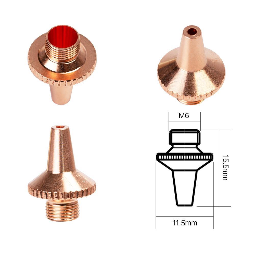 Cloudray (B Type 3D M6 Cutting Nozzles) Single Layer  D11.5 H15.5 M6 Caliber 1.0-2.0mm - Cloudray Laser