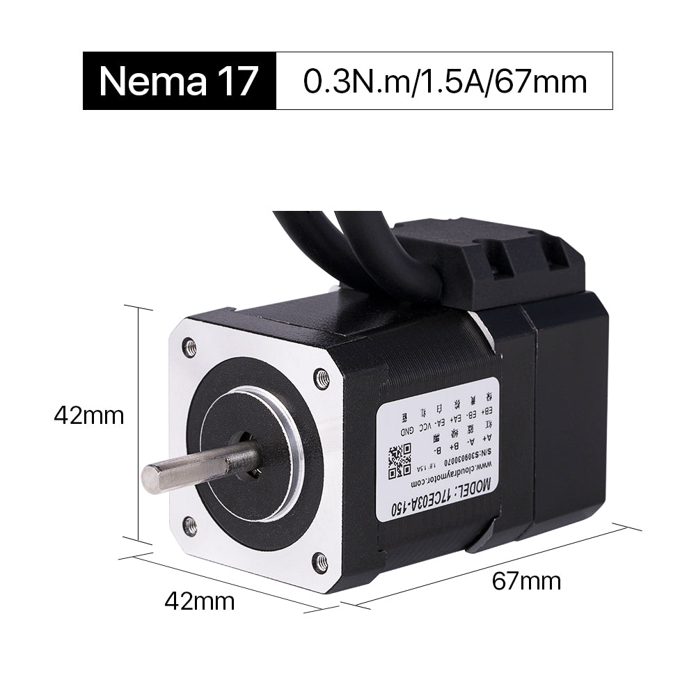 Cloudray 67mm 0.3N.m 1.5A 2 Phase Nema 17 Closed Loop Stepper Motor