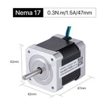 Cloudray 47mm 0.3N.m 1.5A 2 Phase Nema17 Open Loop Stepper Motor