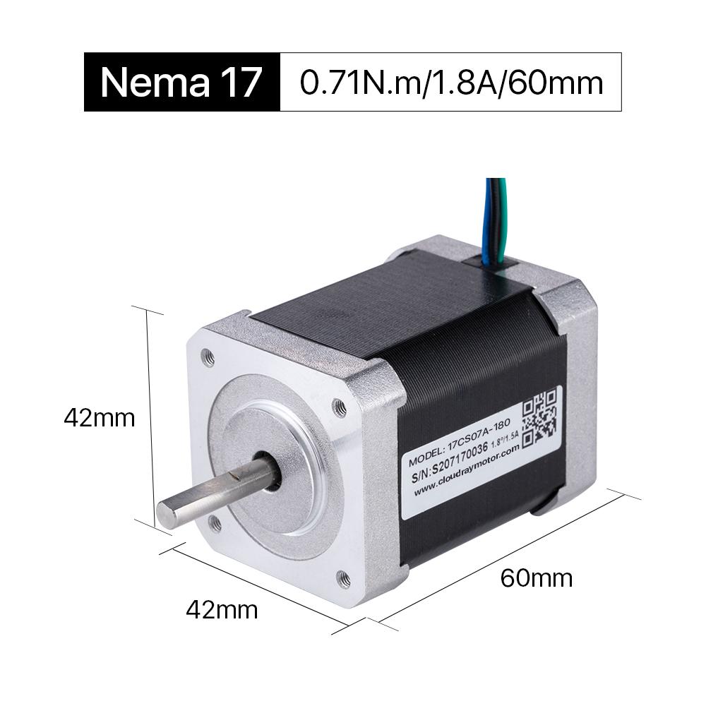 Cloudray 60mm 0.71N.m 1.8A 2 Phase Nema17 Open Loop Stepper Motor