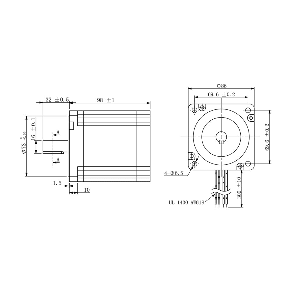 Cloudray 98mm 6.5N.m 4.6A 2 Phase Nema34 Open Loop Stepper Motor