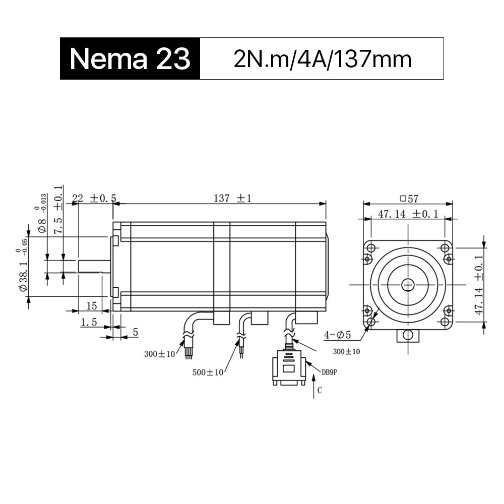 Cloudray 137mm 2N.m 4A 2 Phase Nema 23 Closed Loop Stepper Motor