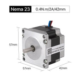 Cloudray 42mm 0.4N.m 2A 2 Phase Nema23 Open Loop Stepper Motor