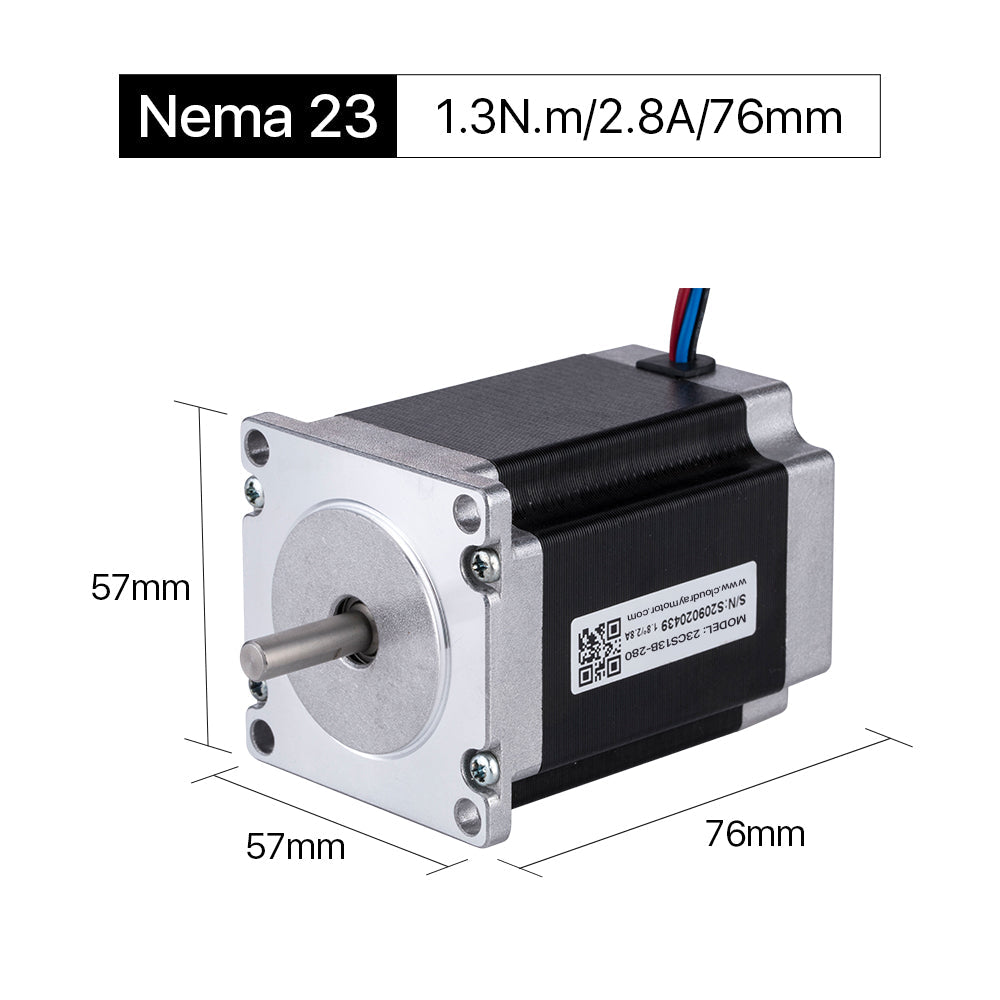 Cloudray 76mm 1.3N.m 2.8A 2 Phase Nema23 Open Loop Stepper Motor