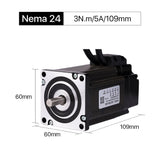 Cloudray 109mm 3N.m 5A 2 Phase Nema 24 Closed Loop Stepper Motor