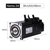 Cloudray 148mm 3N.m 5A 2 Phase Nema 24 Closed Loop Stepper Motor