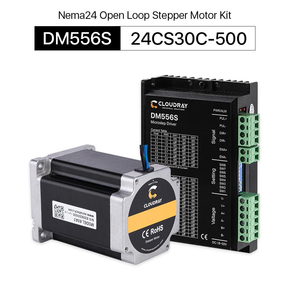 Cloudray 2 Phase Nema24 Open Loop Stepper Motor Driver Kit 24CS30C-500+ DM556S