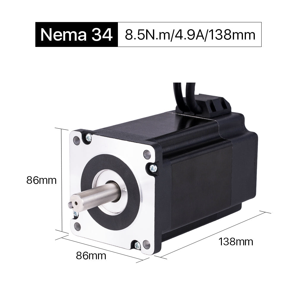 Cloudray 138mm 8.5N.m 4.9A 2 Phase Nema 34 Closed Loop Stepper Motor