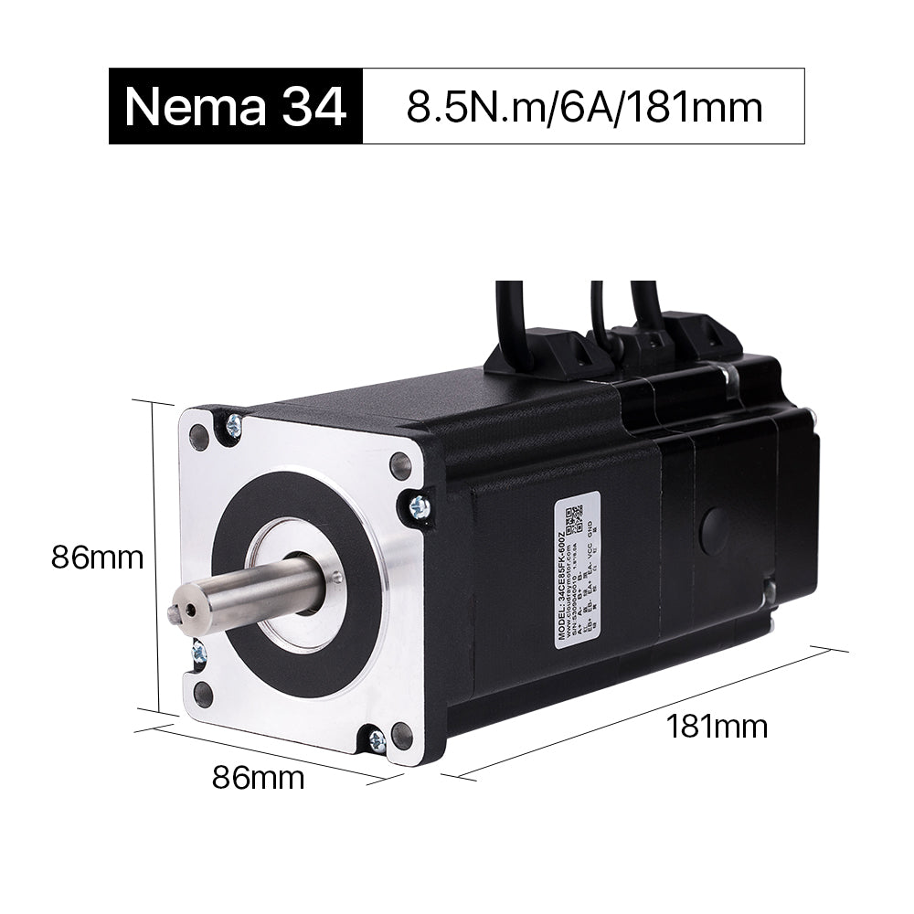 Cloudray 181mm 8.5N.m 6A 2 Phase Nema 34 Closed Loop Stepper Motor