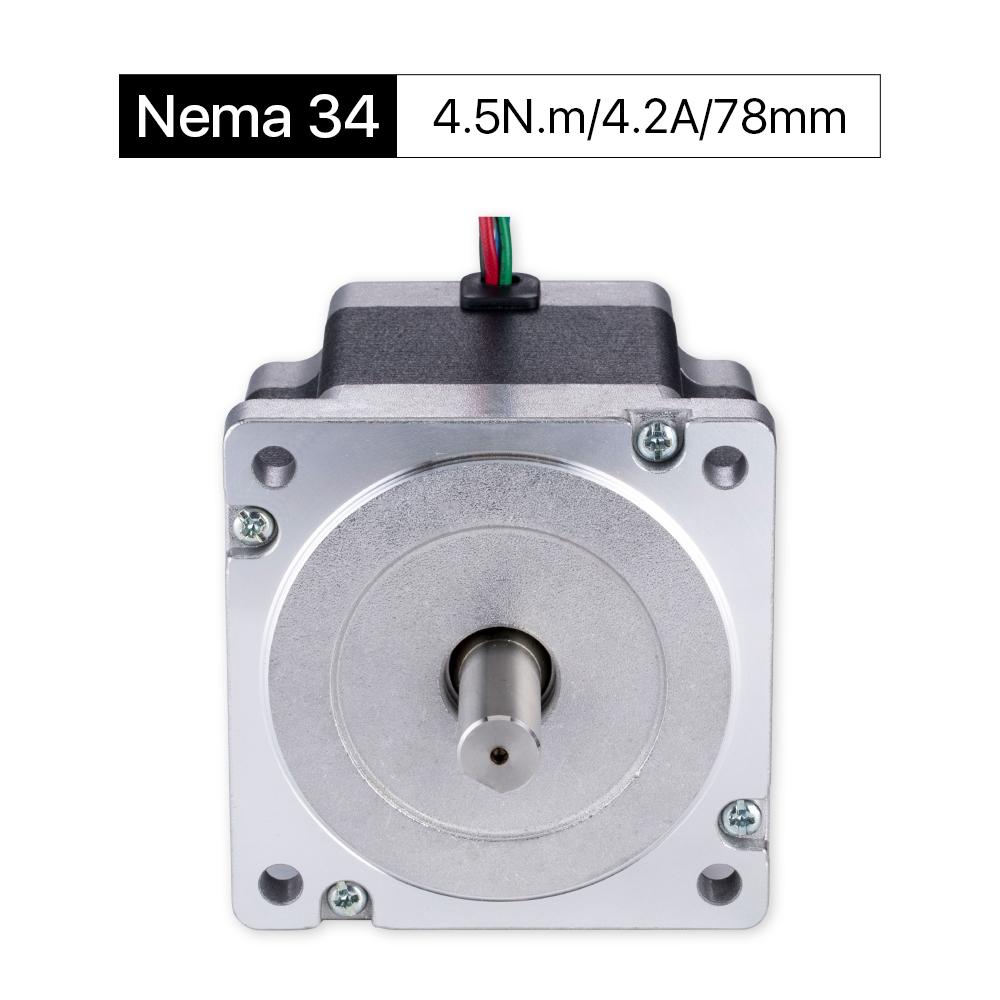 Cloudray 78mm 4.5N.m 4.2A 2 Phase Nema34 Open Loop Stepper Motor With 4 Wires Shaft 12.7mm