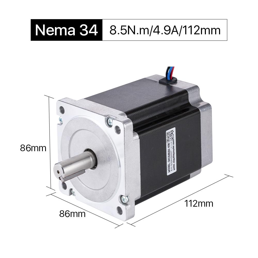 Cloudray 112mm 8.5N.m 4.9A 2 Phase Nema34 Open Loop Stepper Motor