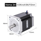 Cloudray 112mm 8.5N.m 4.9A 2 Phase Nema34 Open Loop Stepper Motor