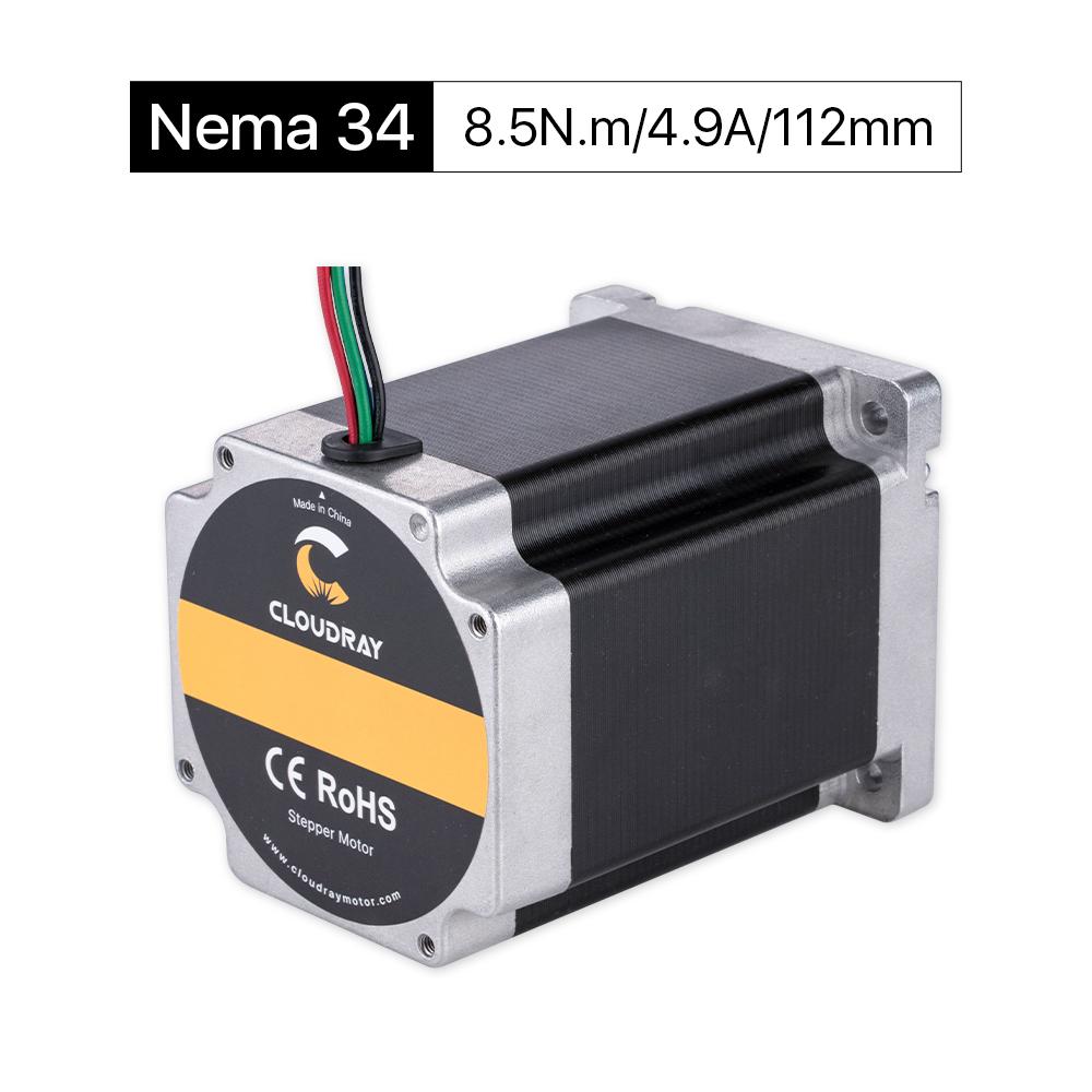 Cloudray 112mm 8.5N.m 4.9A 2 Phase Nema34 Open Loop Stepper Motor