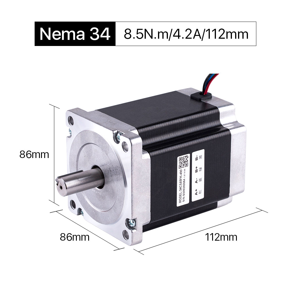 Cloudray 112mm 8.5N.m 4.2A 2 Phase Nema34 Open Loop Stepper Motor