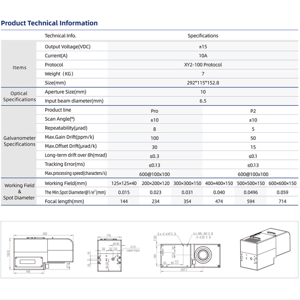 (Customized Product) Cloudray 3D Dynamic Focus System (Feeltek G10）for CO2 Galvo Laser Machine