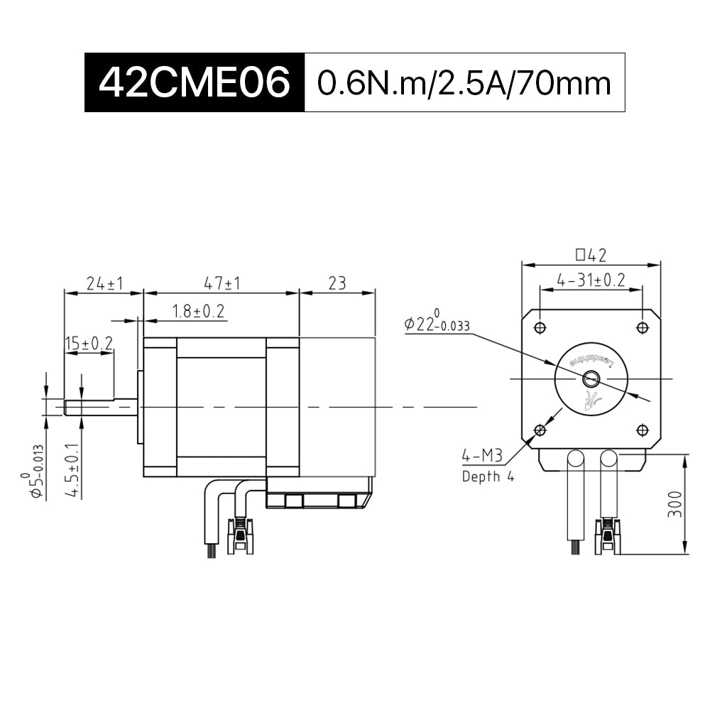 Cloudray 42CME06 70mm 0.6N.m 2.5A Leadshine 2 Phase Nema17 Closed Loop Stepper Motor