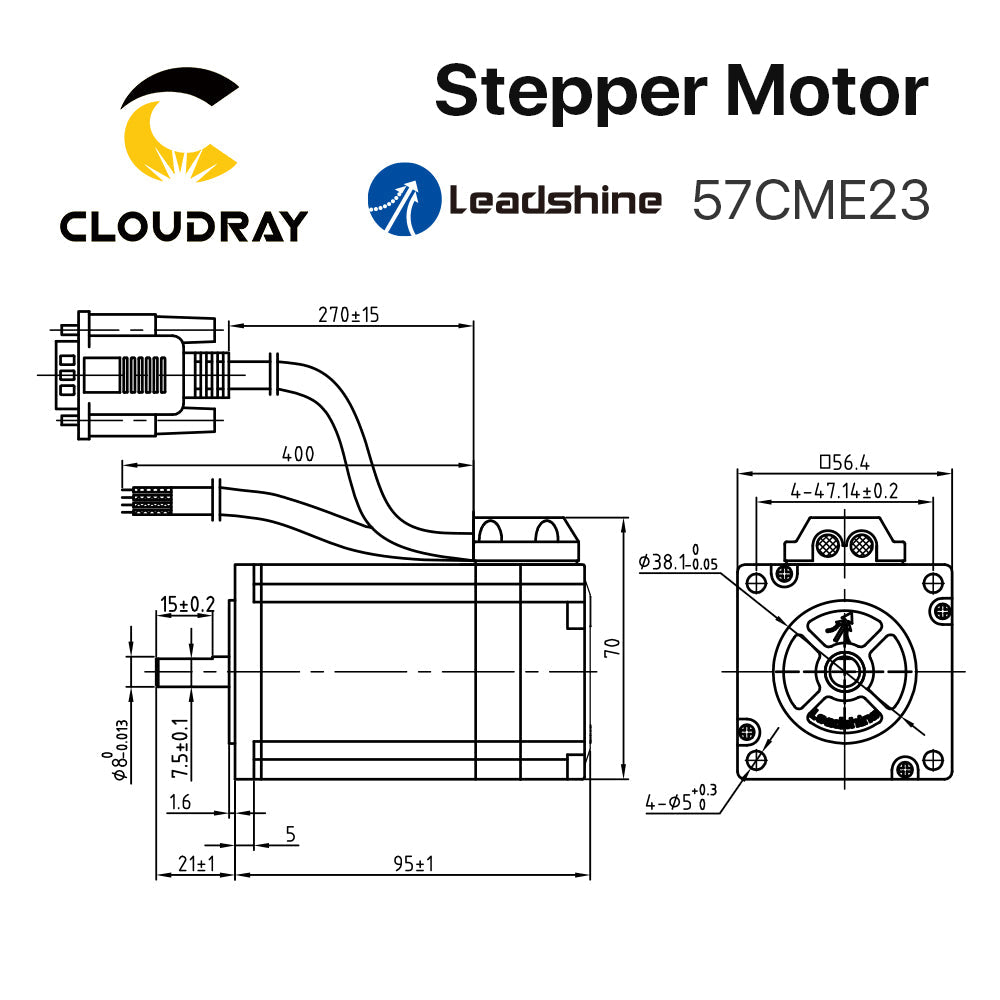 Cloudray 57CME23 95mm 2.3N.m 5A Leadshine losed Loop Stepper Motor