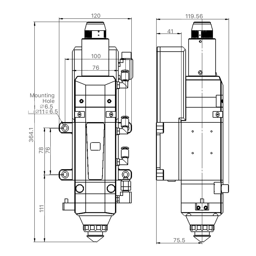 Cloudray 0-3KW AU3TECH A230E Autofocus Fiber Laser Cutting Head