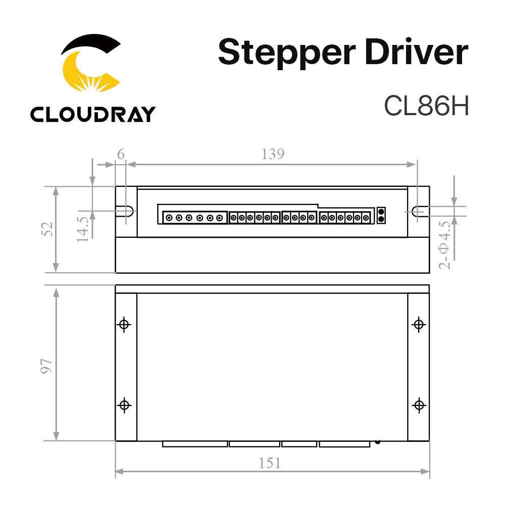 Cloudray CL86H 18-80VDC 4-8A Leadshine Closed Loop Stepper Motor Driver