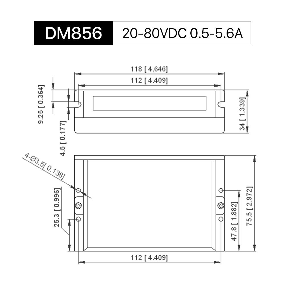 Cloudray DM856 20-80VDC 0.5-5.6A Leadshinie 2 Phase Nema23/34 Stepper Motor Driver