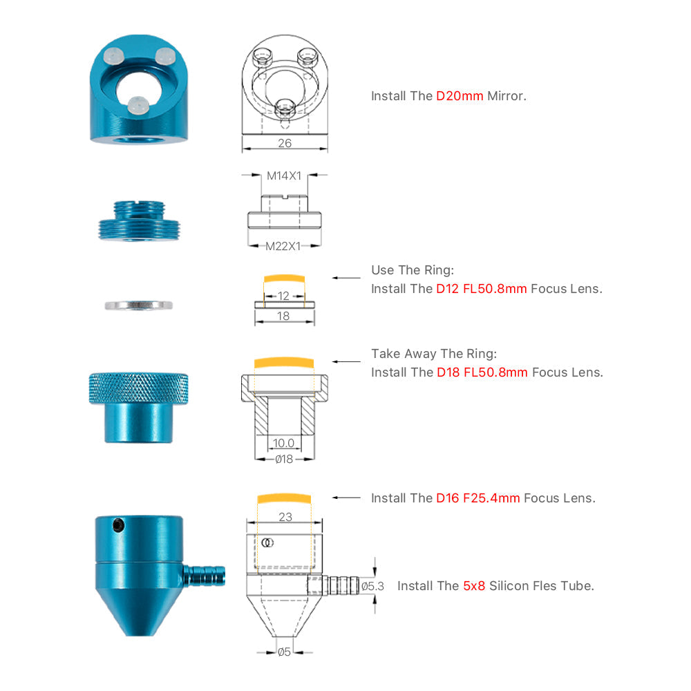 Cloudray K40 Series Upgrade Kit For CO2 Laser Machine