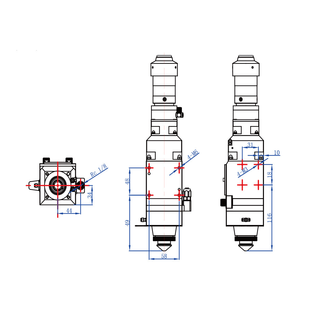 Cloudray 0-2kW WSX  KC15A Fiber Laser Cutting Head