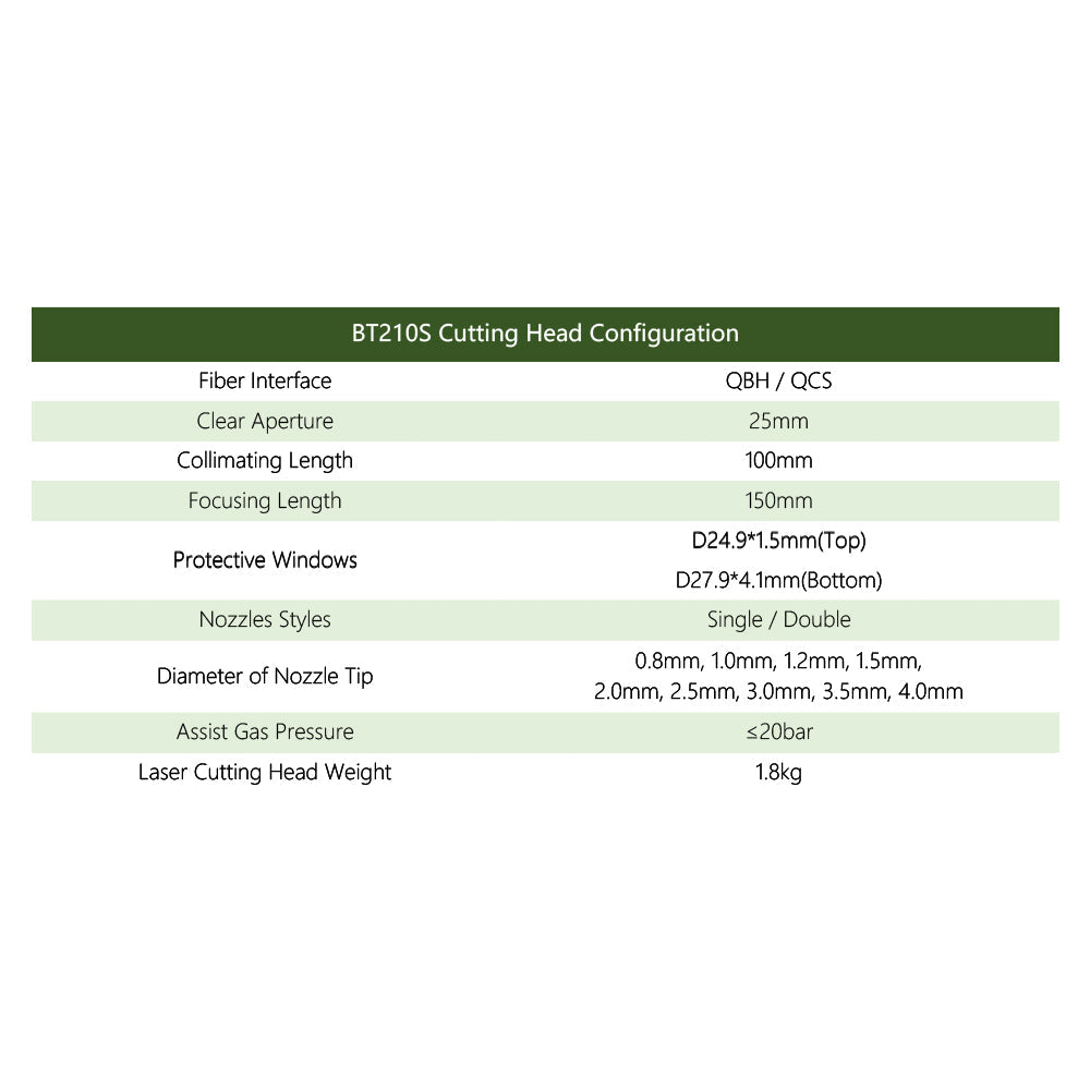 Cloudray Raytools BT210S 0-1.5kW Fiber Laser Cutting Head