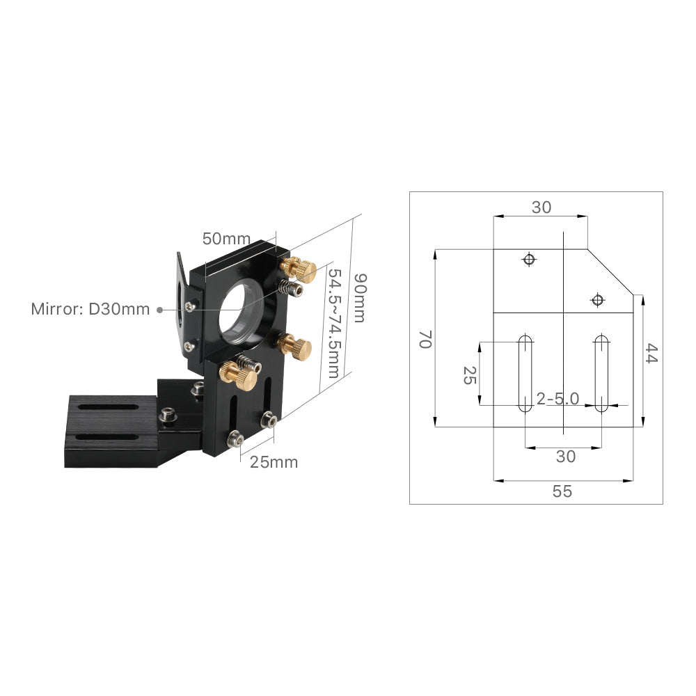 Cloudray G Series Black Laser Head Set With 1st Mirror Mount & 2nd Mirror Mount