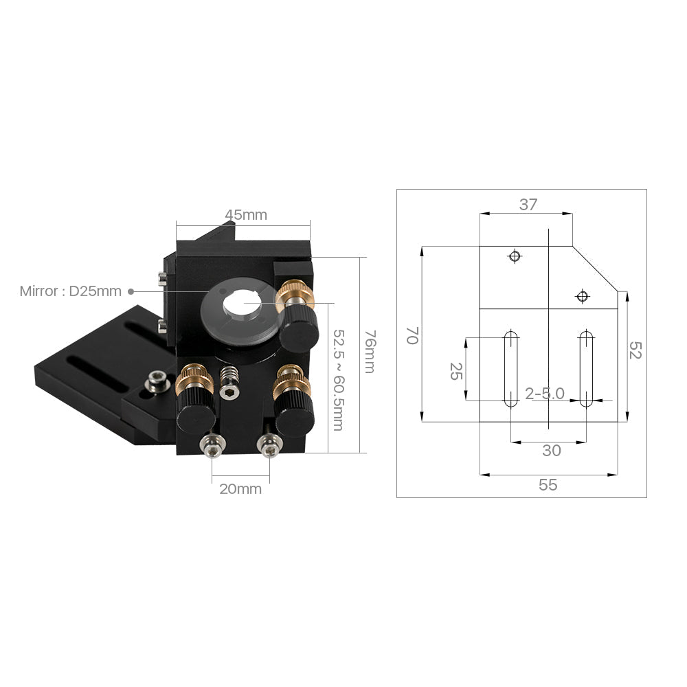 Cloudray C Series Black CO2 Laser Head Set