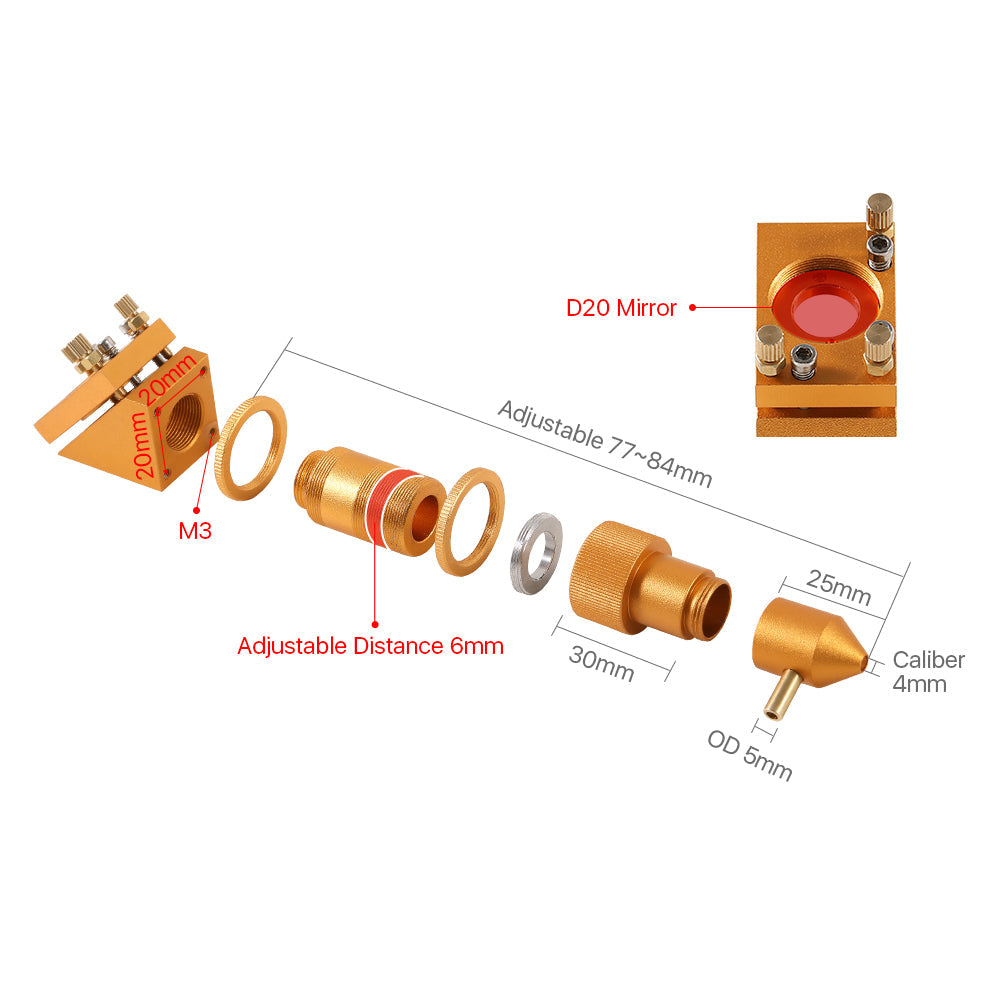 Cloudray K Series K4060 Laser Cutting Head Set Gold