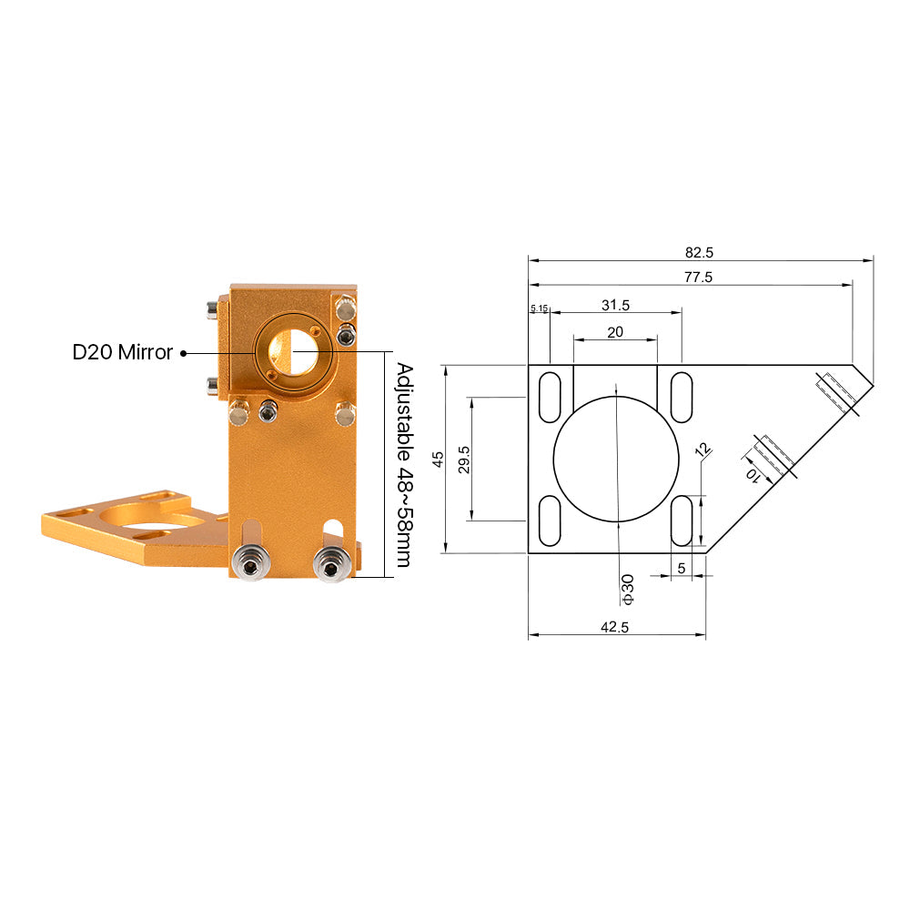 Cloudray K Series K4060 Laser Cutting Head Set Gold